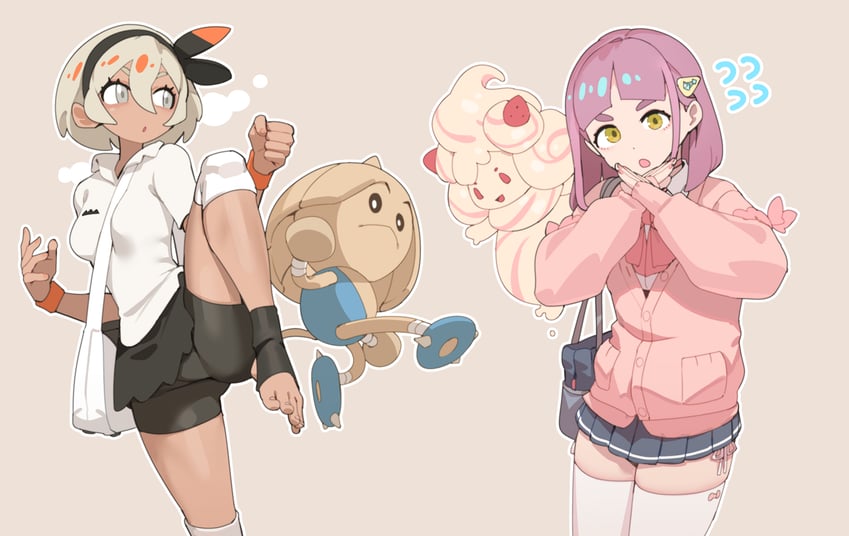 bea, alcremie, lacey, and hitmontop (pokemon and 2 more) drawn by jin_rou