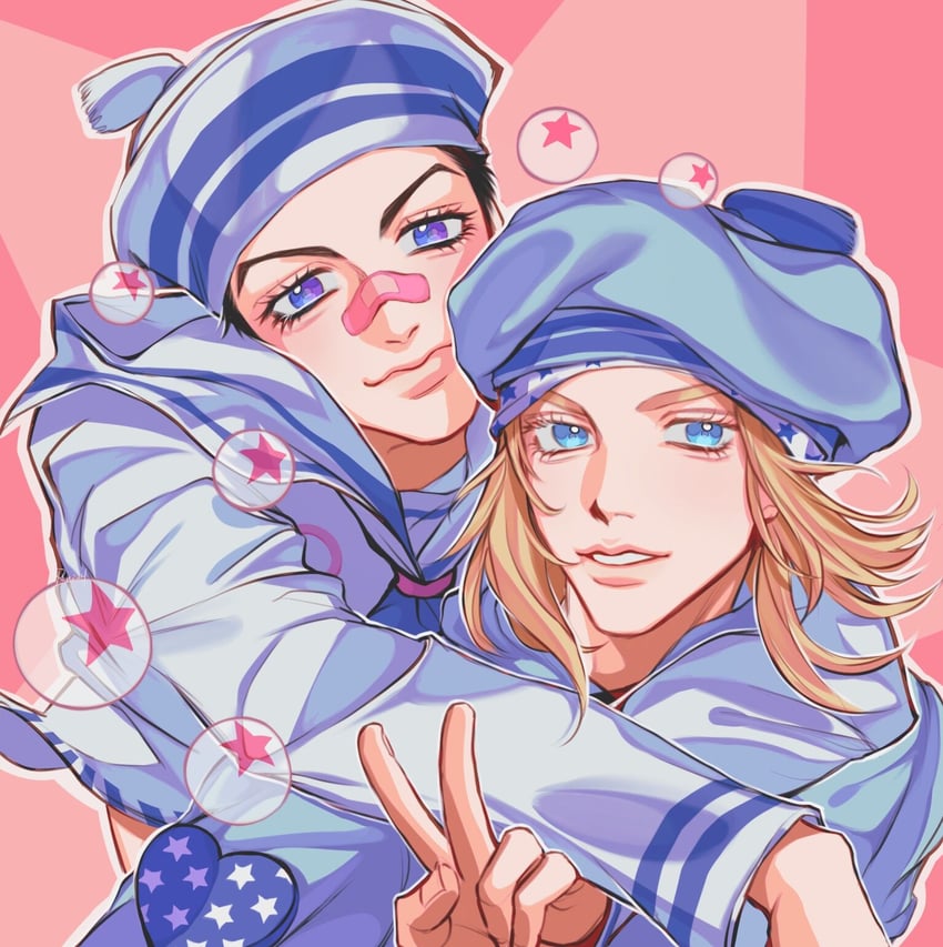 johnny joestar and higashikata josuke (jojo no kimyou na bouken and 1 more) drawn by rrrrmiuh