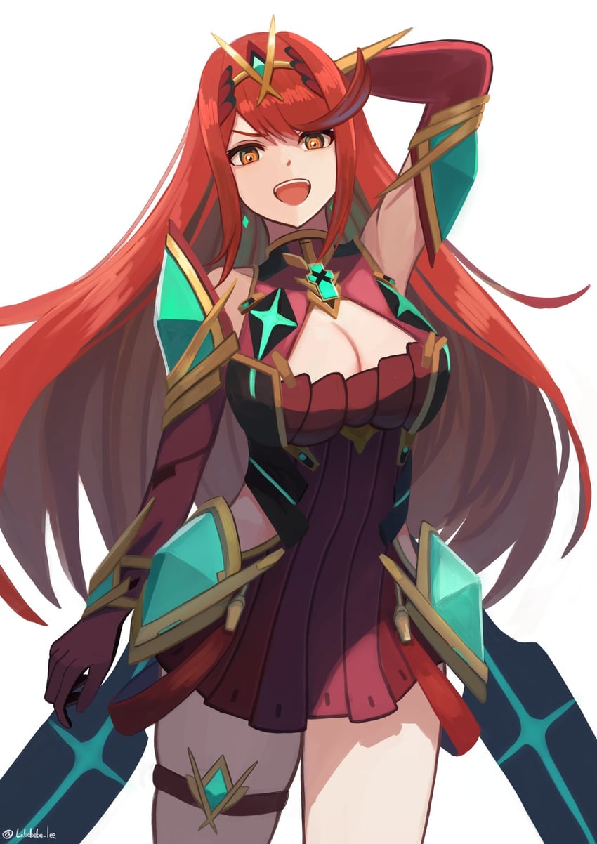 pyra and mythra (xenoblade chronicles and 1 more) drawn by labebebe_lee