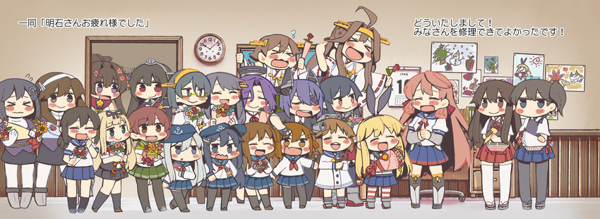 kaga, shimakaze, hibiki, kongou, inazuma, and 22 more (kantai collection) drawn by same_anko