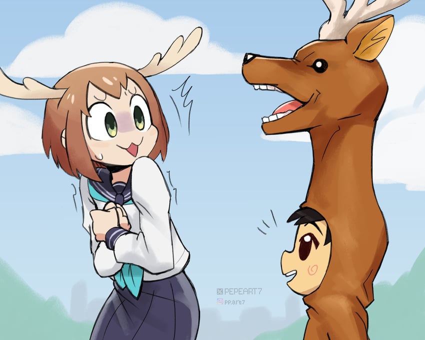 shikanoko noko and high (shikanoko nokonoko koshitantan and 1 more) drawn by pepeart7