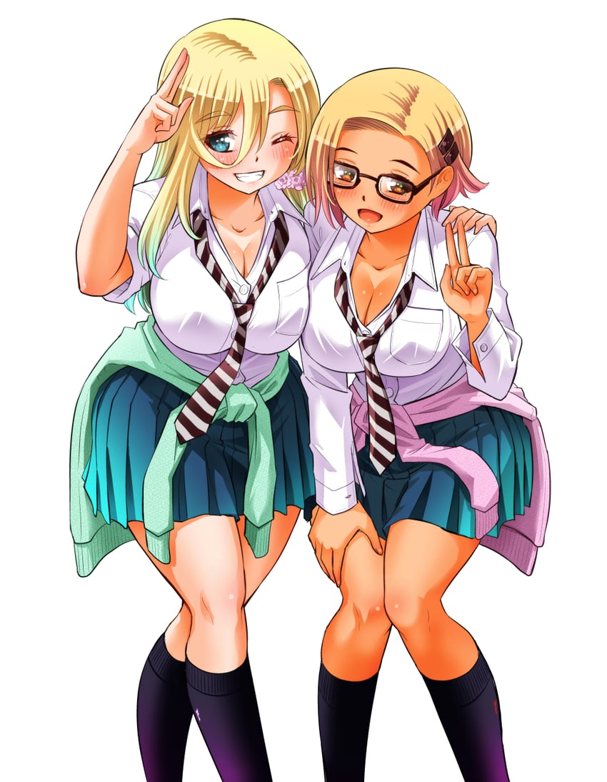 kuzuryuu hanako and inukai koharu (yankee jk kuzuhana-chan) drawn by sogabe_toshinori