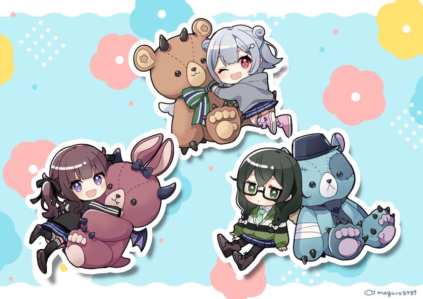 koharu rikka, natsuki karin, and hanakuma chifuyu (synthesizer v and 1 more) drawn by binchou_maguro