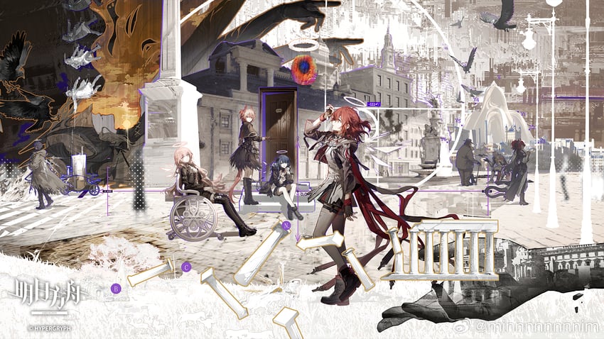 doctor, exusiai, mostima, fiammetta, lemuen, and 5 more (arknights) drawn by min_(120716)