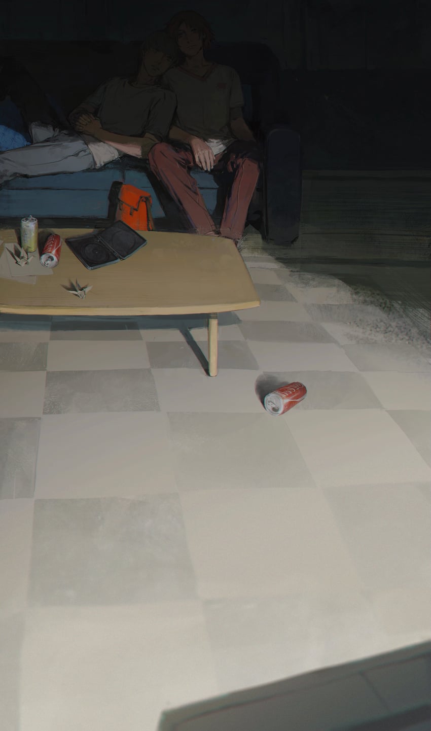 narukami yu and hanamura yousuke (persona and 2 more) drawn by creamyghost
