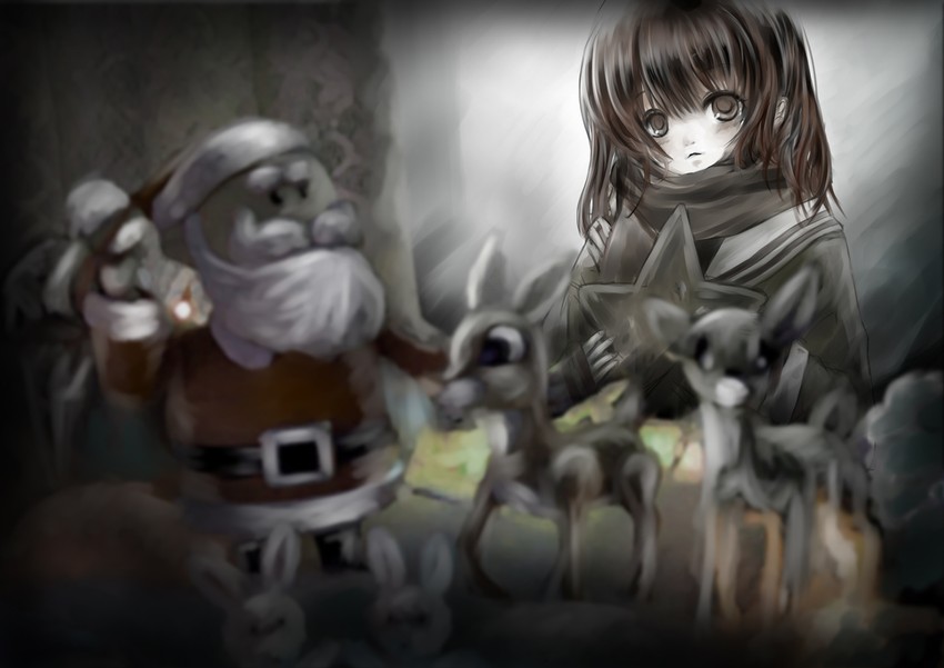 ibuki fuuko and santa claus (clannad) drawn by air_0