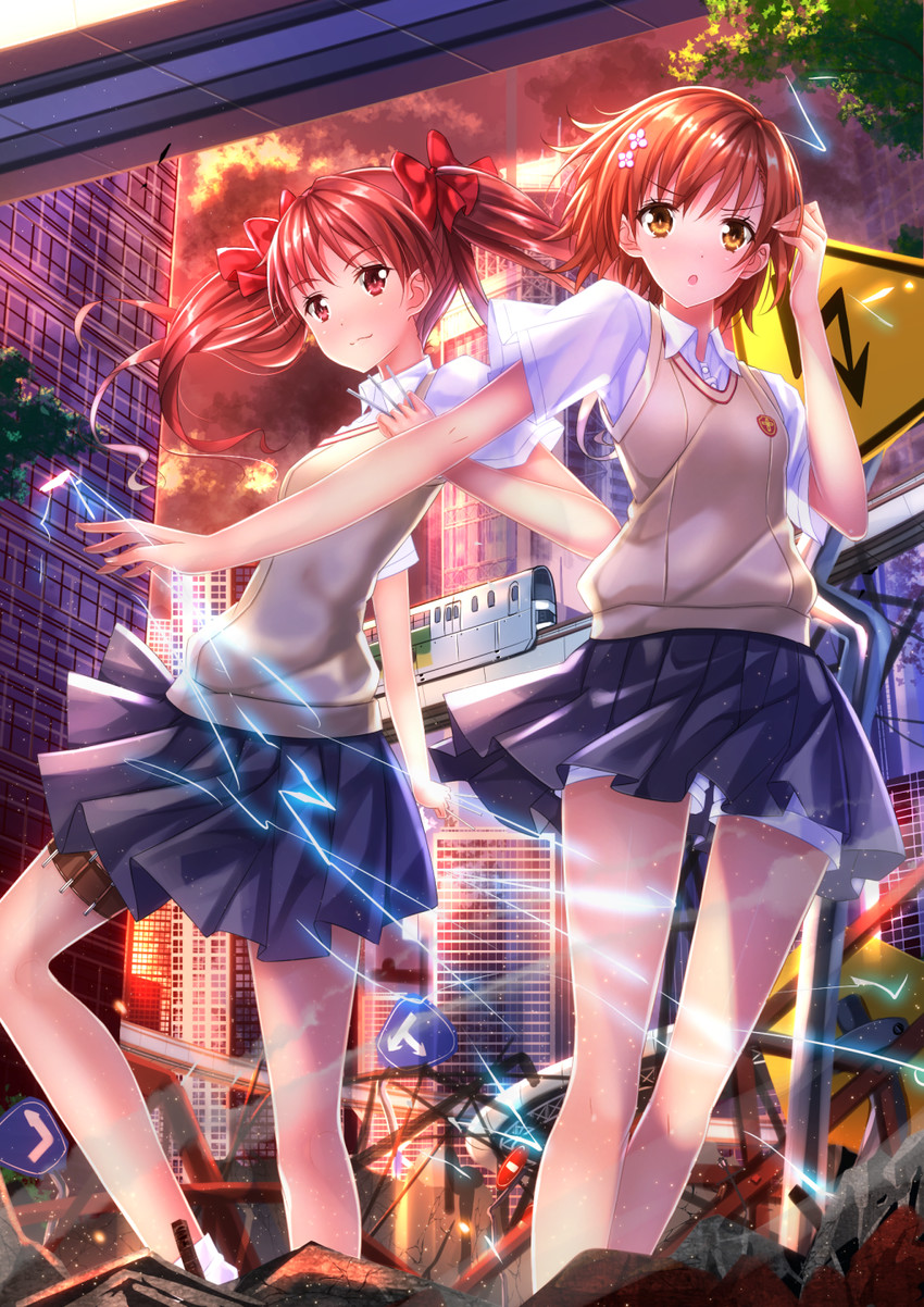 misaka mikoto and shirai kuroko (toaru majutsu no index and 1 more) drawn by swordsouls