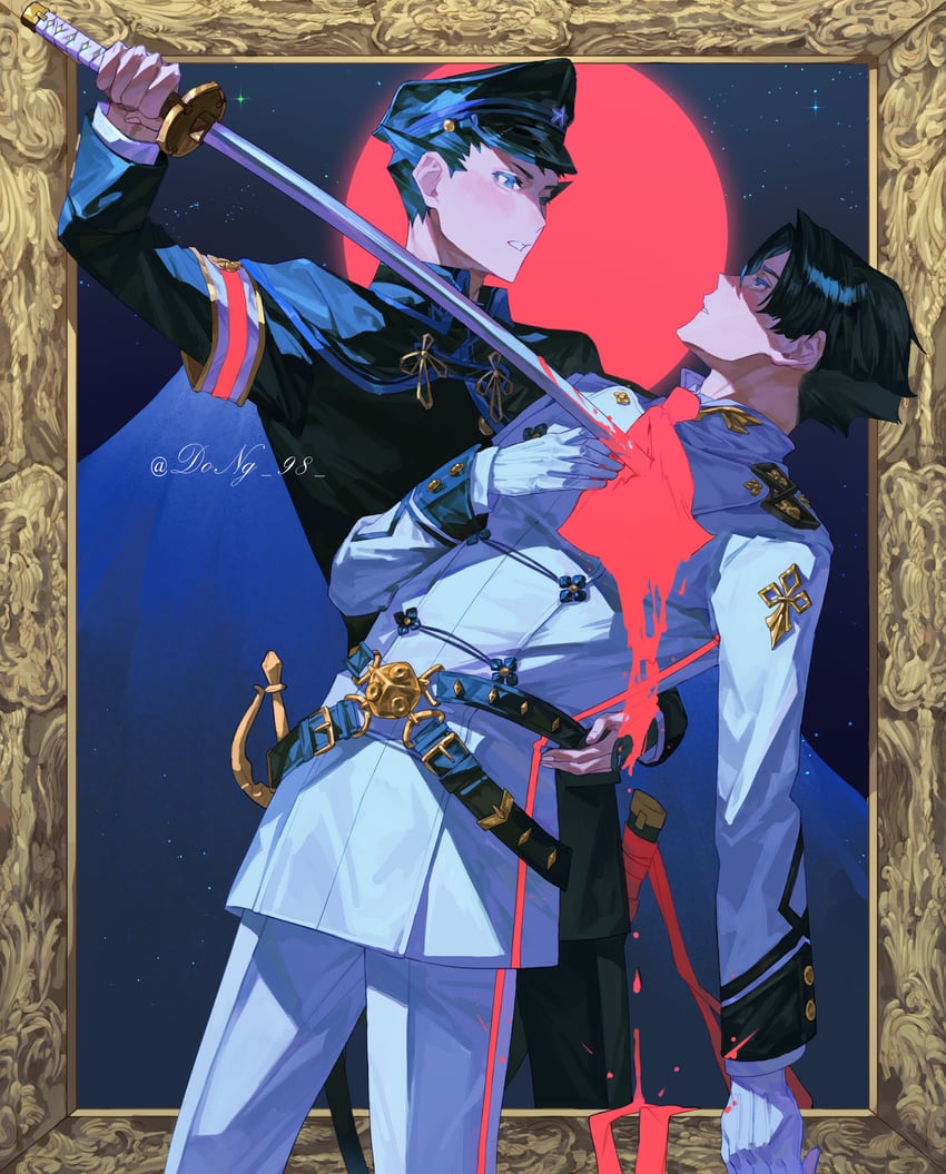 ryunosuke naruhodo and kazuma asogi (ace attorney and 1 more) drawn by dong_98