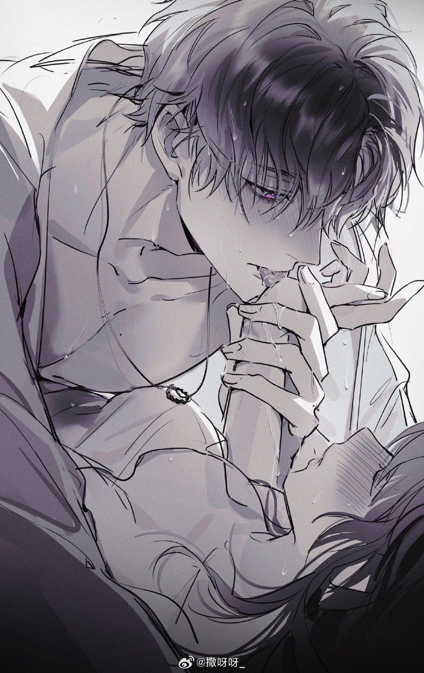 protagonist and rafayel (love and deepspace) drawn by sayahime