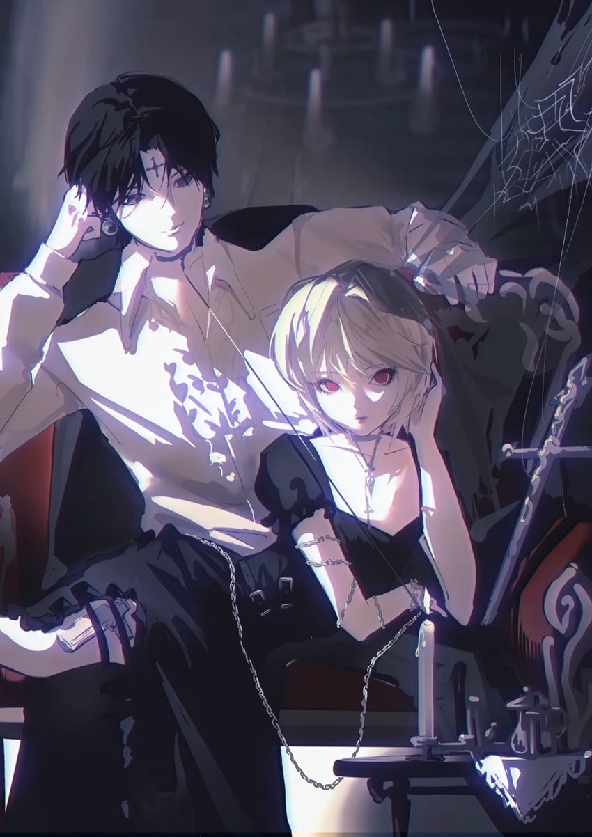 kurapika and chrollo lucilfer (hunter x hunter) drawn by shouka_(ly880217)