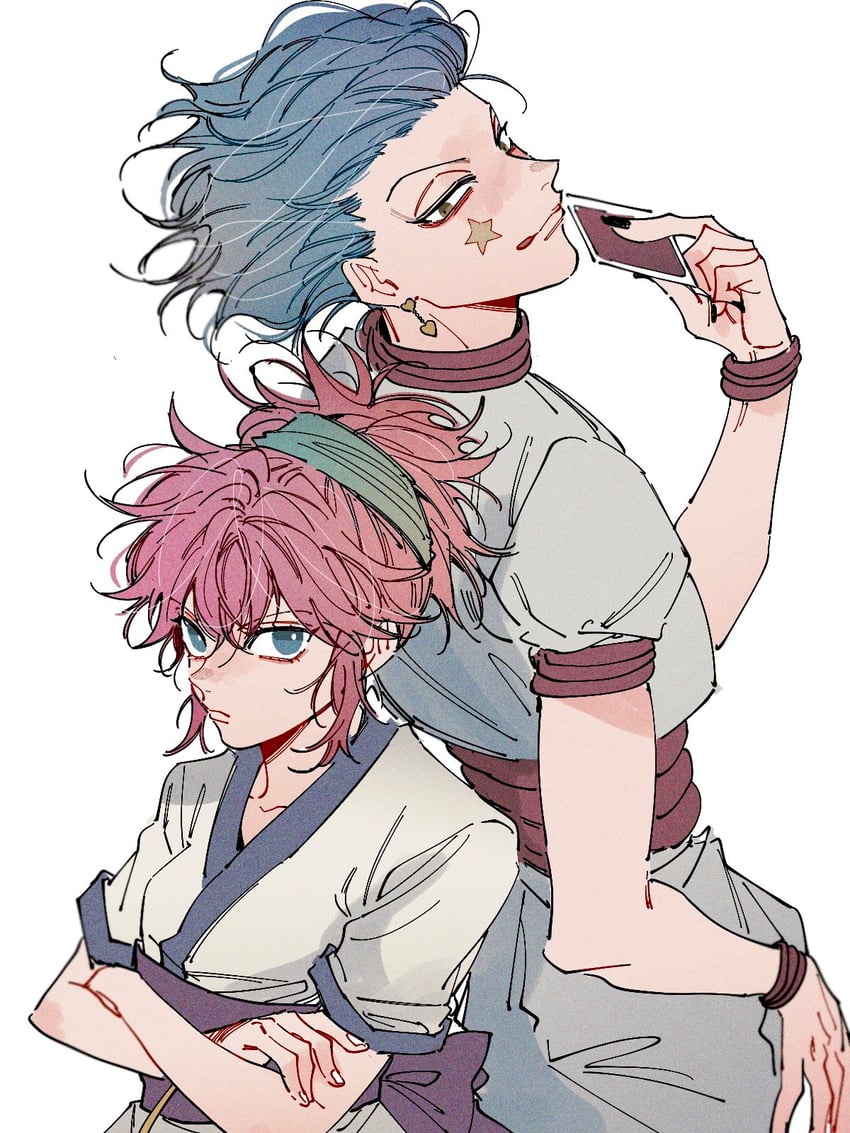 hisoka morow and machi komacine (hunter x hunter) drawn by karasuma_(wbeach01)