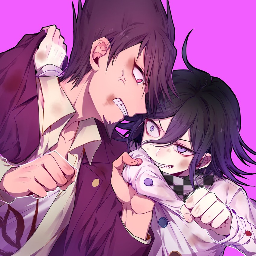 oma kokichi and momota kaito (danganronpa and 1 more) drawn by nanin