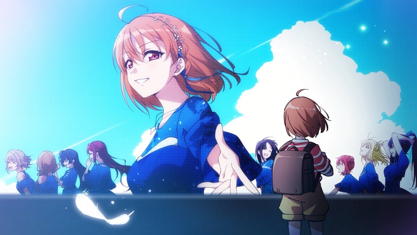 watanabe you, tsushima yoshiko, sakurauchi riko, takami chika, matsuura kanan, and 4 more (love live! and 1 more) drawn by kougi_hiroshi