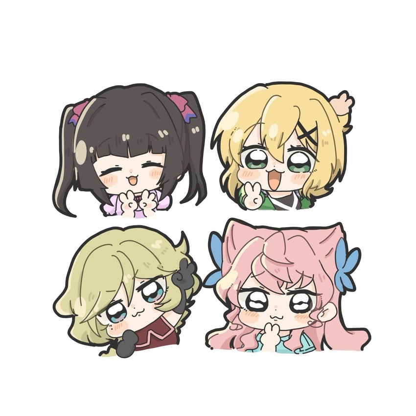 akatsuki kirika, tsukuyomi shirabe, maria cadenzavna eve, and carol malus dienheim (senki zesshou symphogear) drawn by tetorinpa