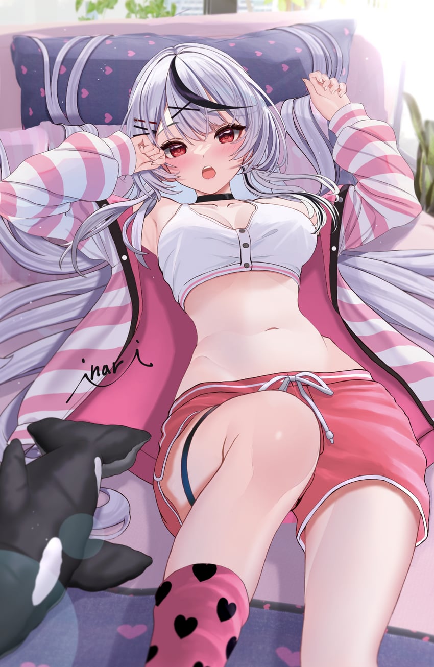 sakamata chloe and inu (hololive) drawn by inari_(ambercrown)