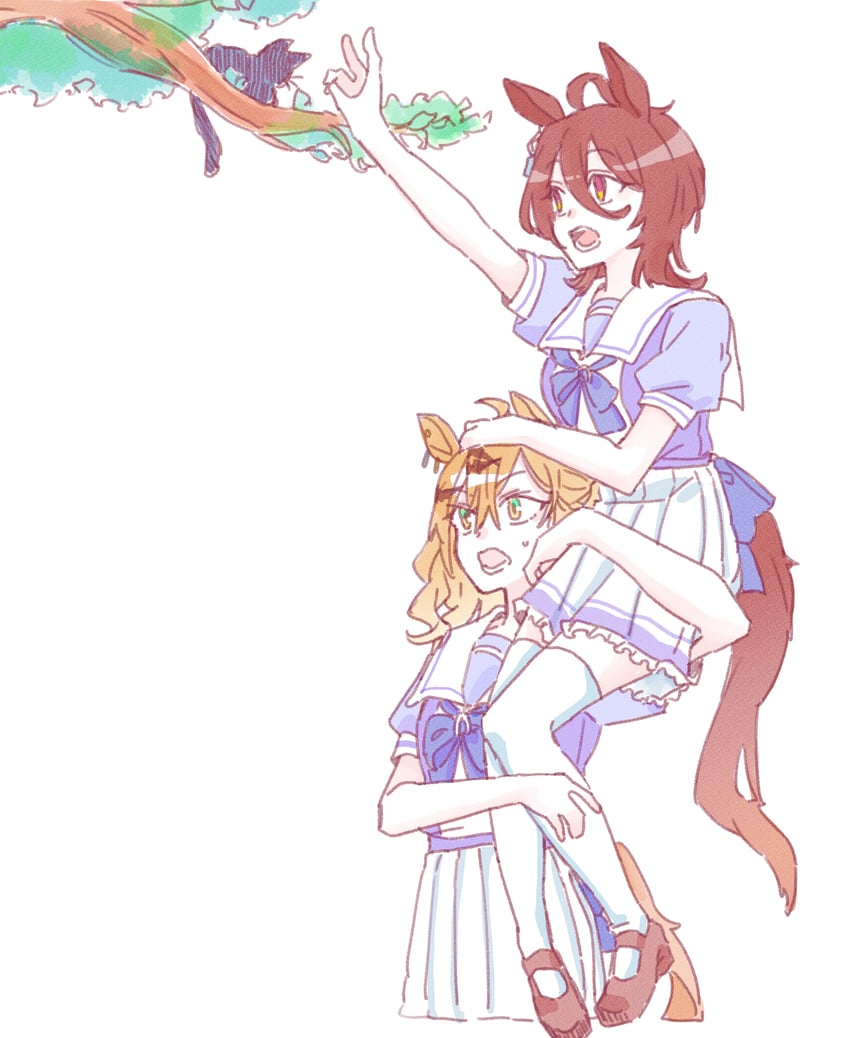 agnes tachyon and jungle pocket (umamusume) drawn by seila_rei