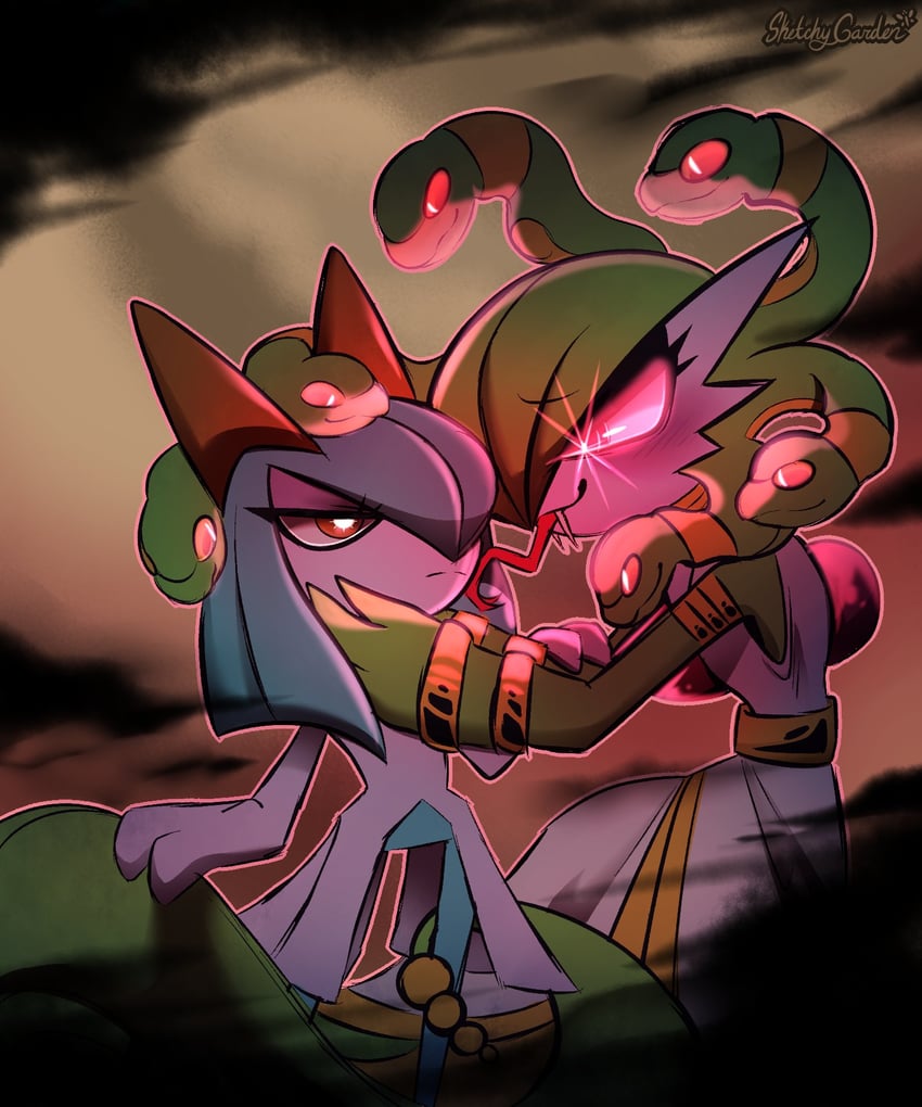 gardevoir and kirlia (original and 1 more) drawn by sketchygarden