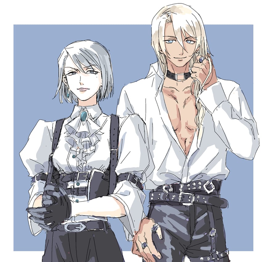 franziska von karma and klavier gavin (ace attorney) drawn by shao_ro