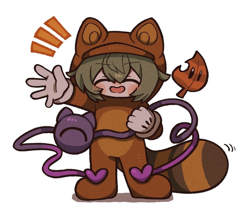 komeiji koishi, mario, and tanuki mario (touhou and 1 more) drawn by zunusama