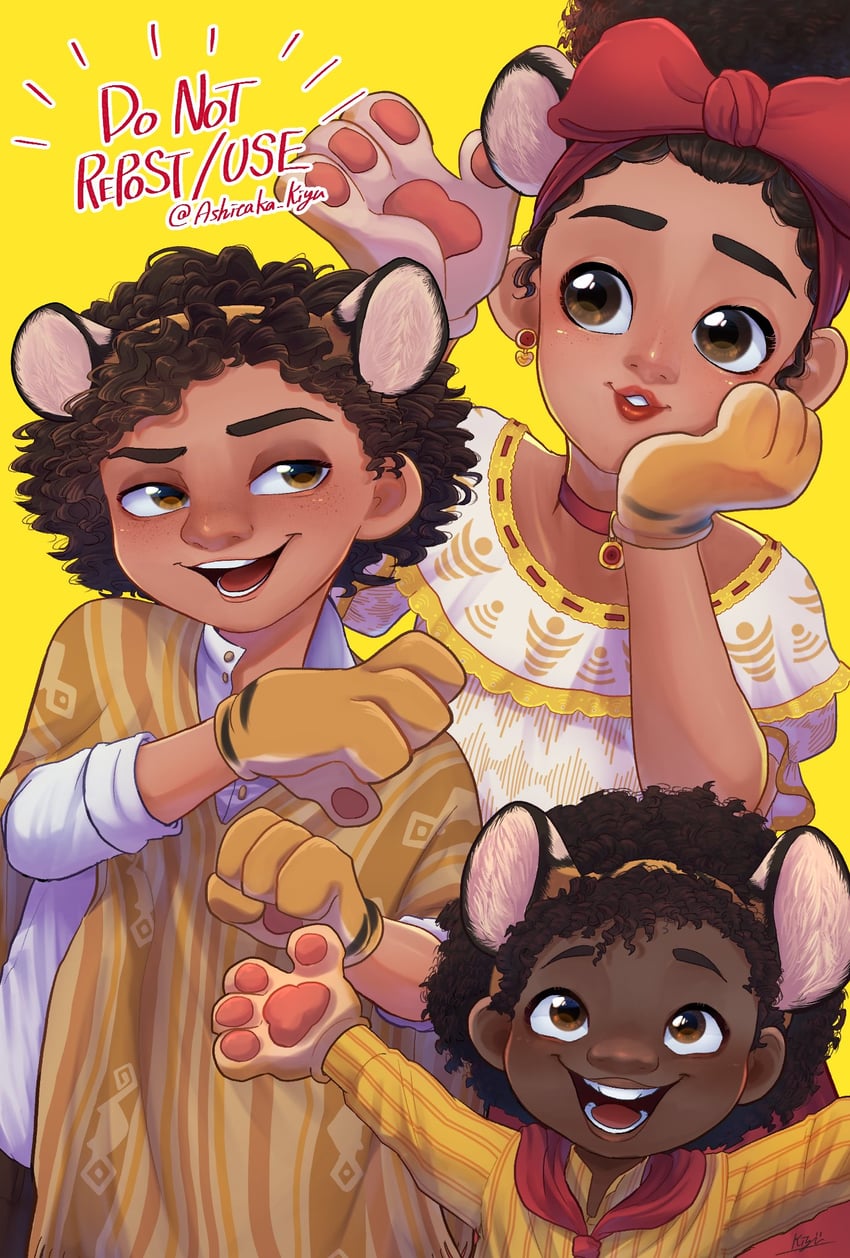 dolores madrigal, camilo madrigal, and antonio madrigal (encanto) drawn by ashitaka_kiyu