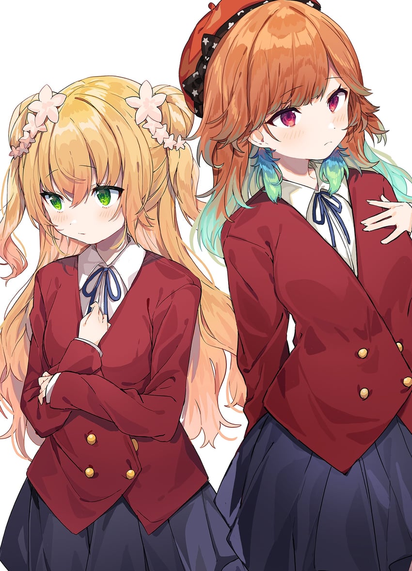 takanashi kiara and momosuzu nene (hololive and 2 more) drawn by inuyayo