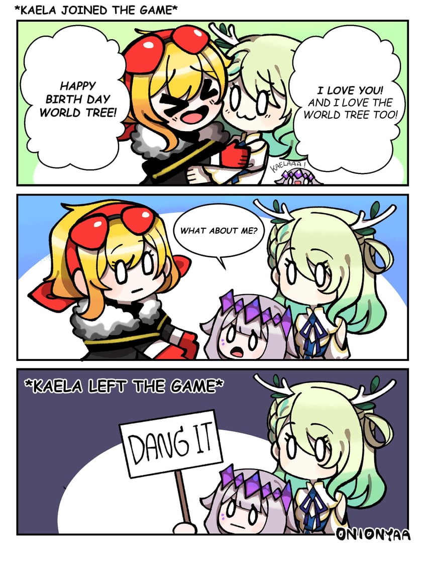 ceres fauna, koseki bijou, and kaela kovalskia (hololive and 2 more) drawn by onionyaa