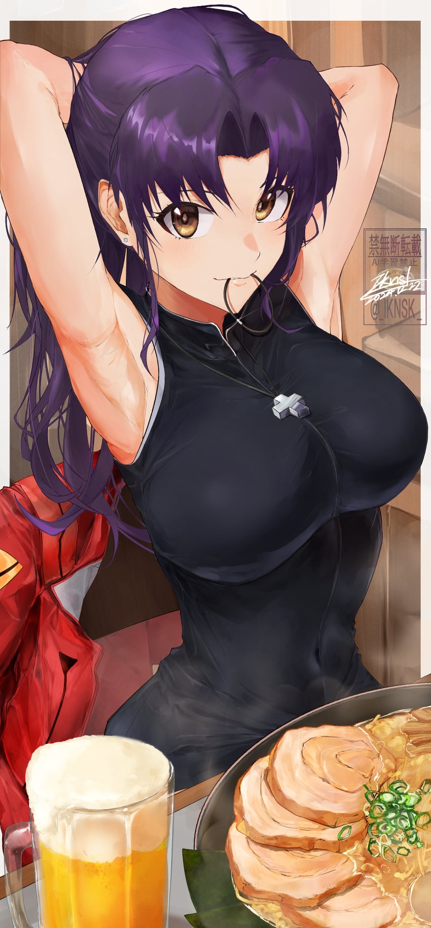 katsuragi misato (neon genesis evangelion and 1 more) drawn by iknsk