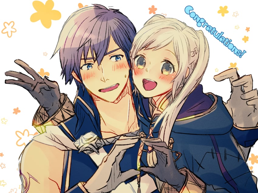 female robin and chrom (fire emblem and 1 more) drawn by nishimura_(shinchinagachi)