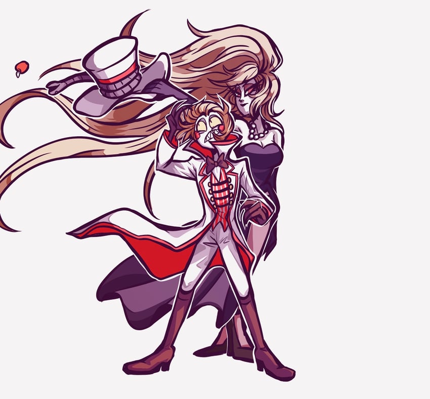 lucifer morningstar and lilith (hazbin hotel) drawn by hinsou_(midorinoakuma)
