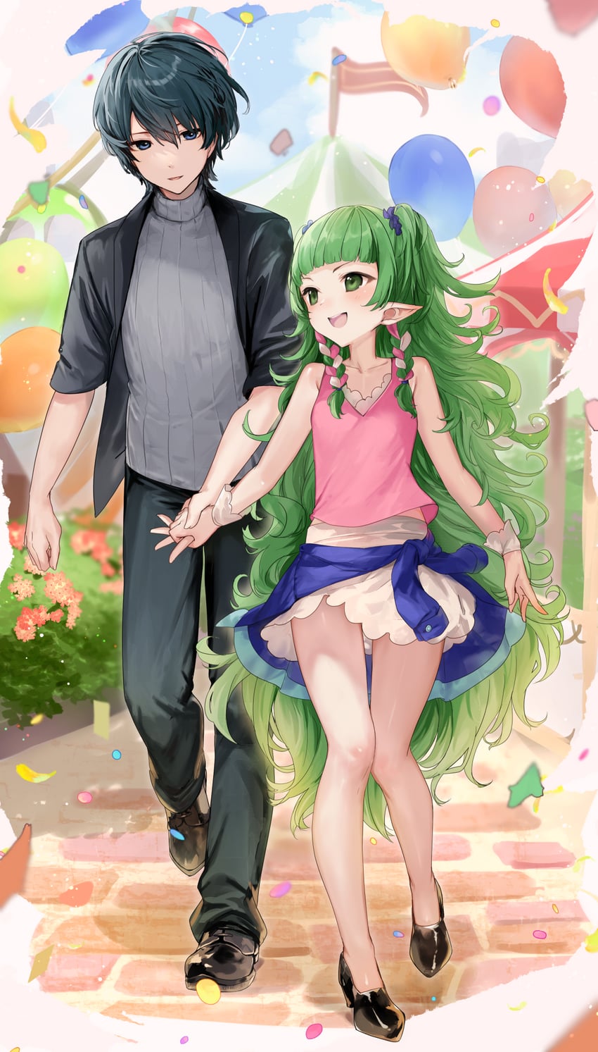 male byleth and sothis (fire emblem and 1 more) drawn by haru_(nakajou-28)