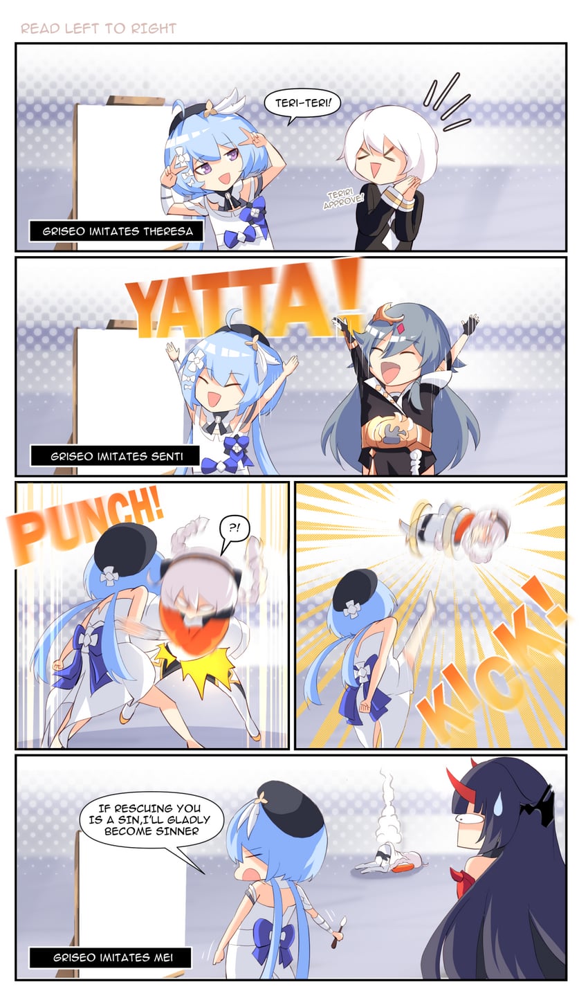 kiana kaslana, raiden mei, fu hua, theresa apocalypse, herrscher of sentience, and 1 more (honkai and 1 more) drawn by kimicraze