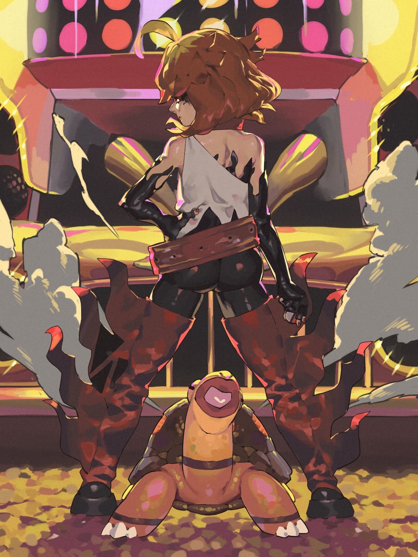 mela and torkoal (pokemon and 1 more) drawn by roly_poly_(aulischeung)
