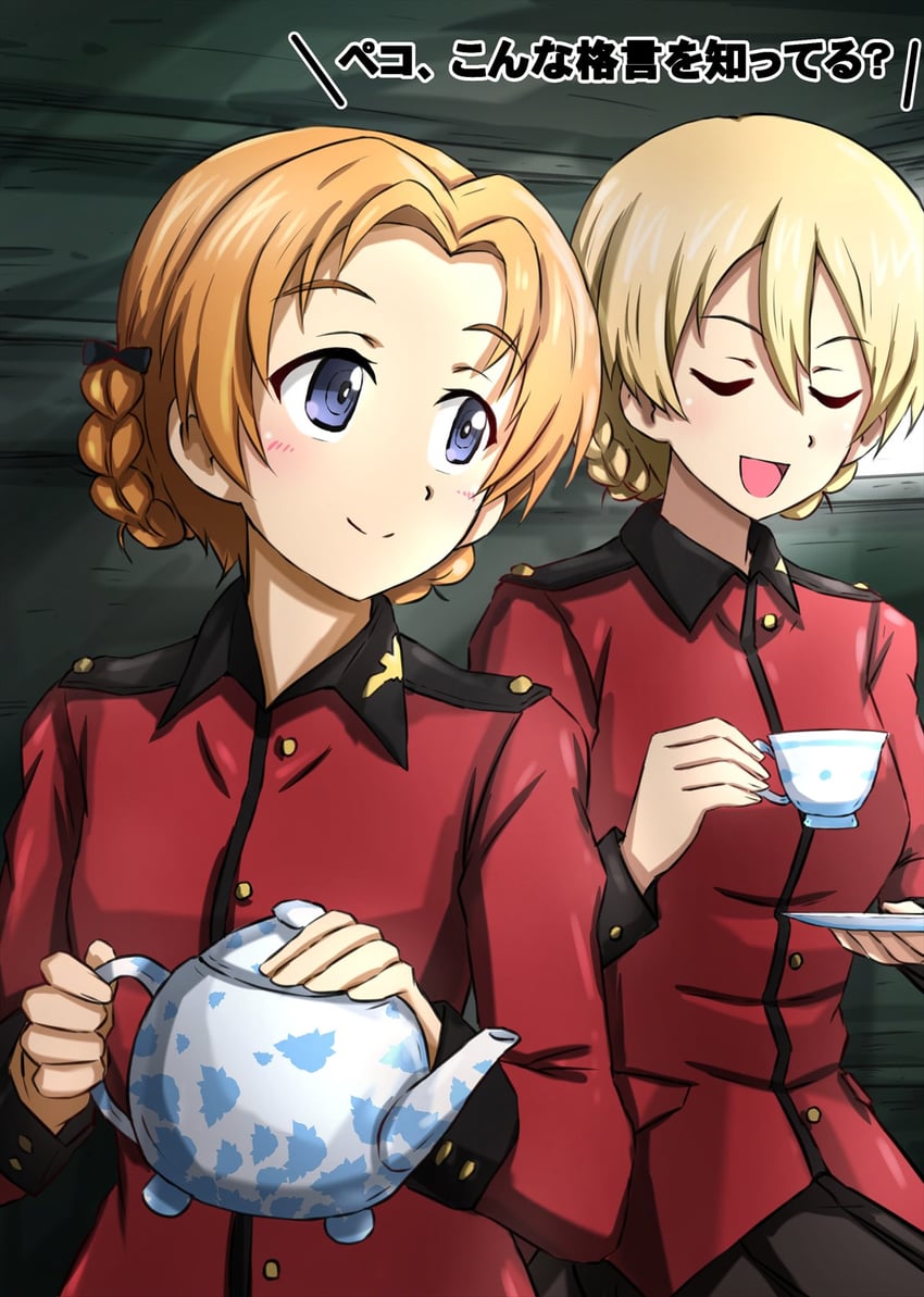 darjeeling and orange pekoe (girls und panzer) drawn by omachi_(slabco)