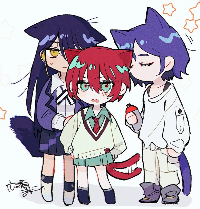 amate yuzuriha, shuji ito, and nyaan (gundam and 1 more) drawn by hirose_mani
