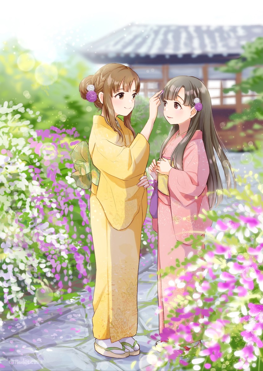 kobayakawa sae and mizumoto yukari (idolmaster and 1 more) drawn by mitsuyahachiko