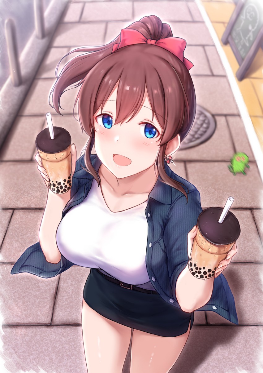 satake minako and chupacabra (idolmaster and 1 more) drawn by cai_geng