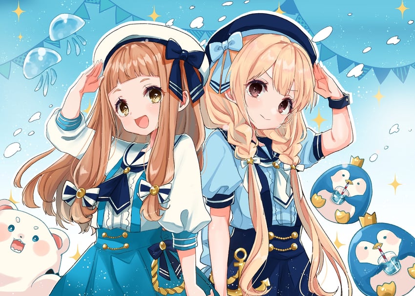 futaba anzu and ichihara nina (idolmaster and 1 more) drawn by rino_cnc