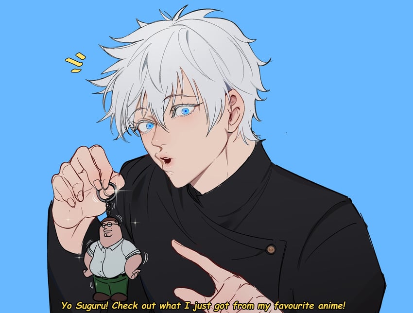 gojou satoru and peter griffin (jujutsu kaisen and 1 more) drawn by kowai_(iamkowai)