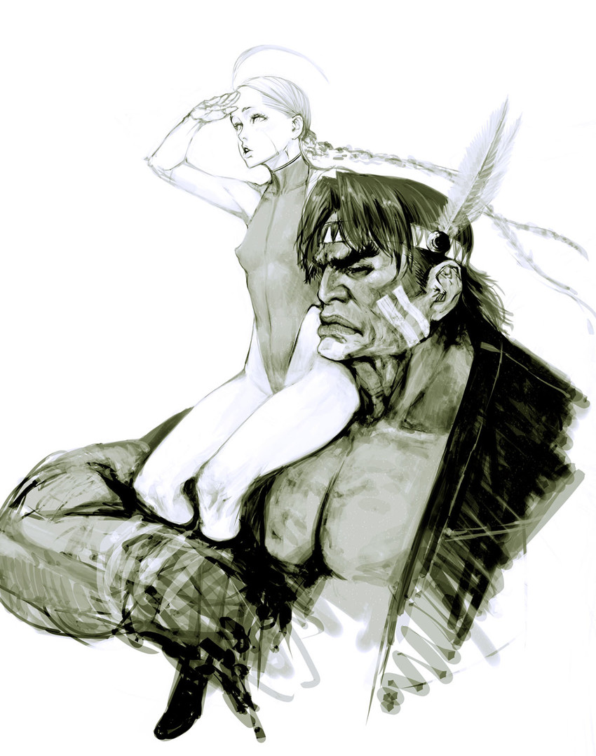 cammy white and thunder hawk (street fighter and 1 more) drawn by ikeda_masateru