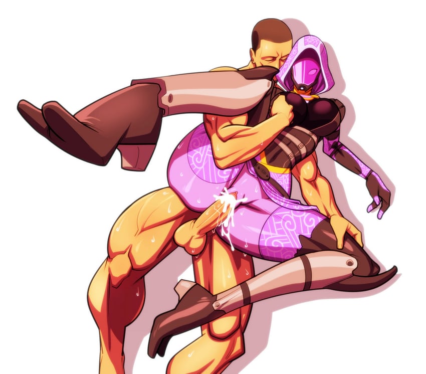commander shepard and tali'zorah (original and 1 more) drawn by groove1121