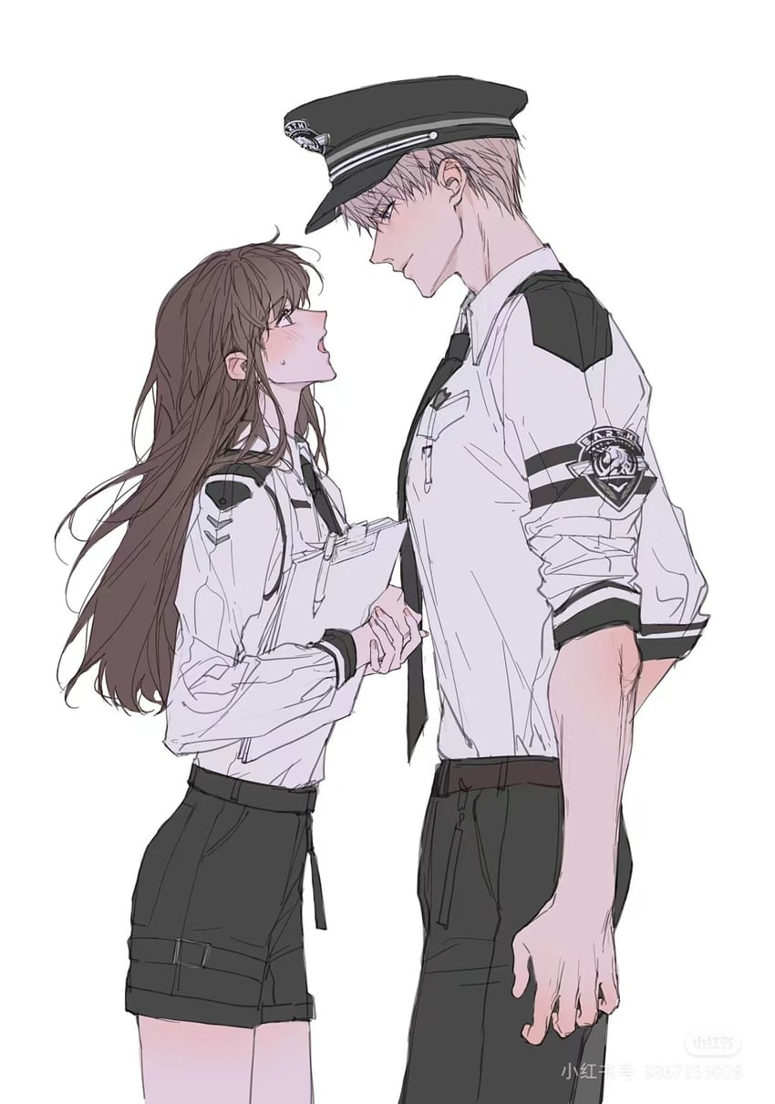 protagonist and xavier (love and deepspace) drawn by sayahime
