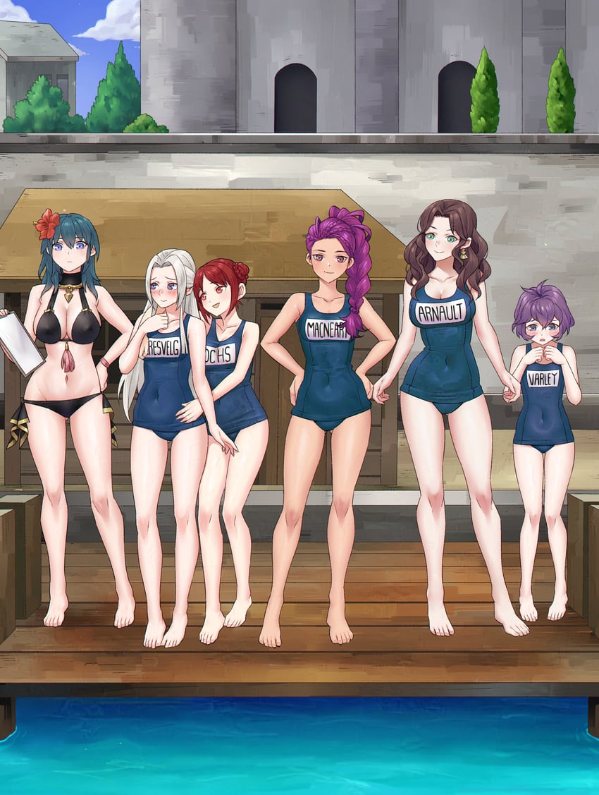 female byleth, edelgard von hresvelg, dorothea arnault, bernadetta von varley, petra macneary, and 1 more (fire emblem and 2 more) drawn by igni_tion