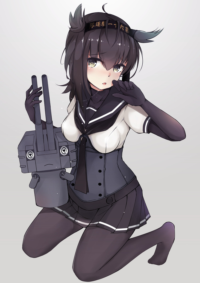 hatsuzuki and chou-10cm-hou-chan (kantai collection) drawn by colis_(regunm772)