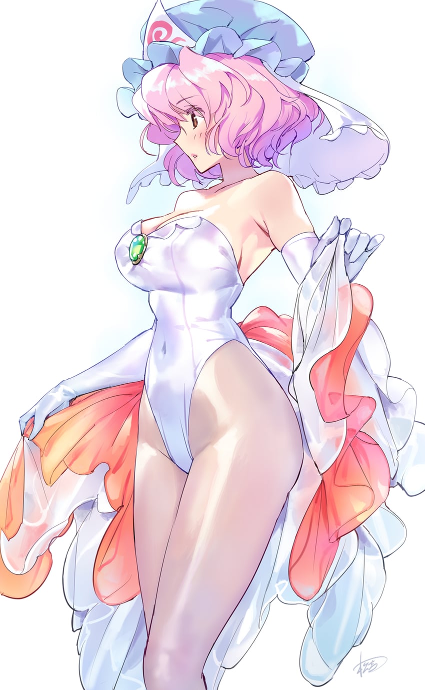 saigyouji yuyuko, misty, and goldeen (touhou and 1 more) drawn by matsuda_(matsukichi)