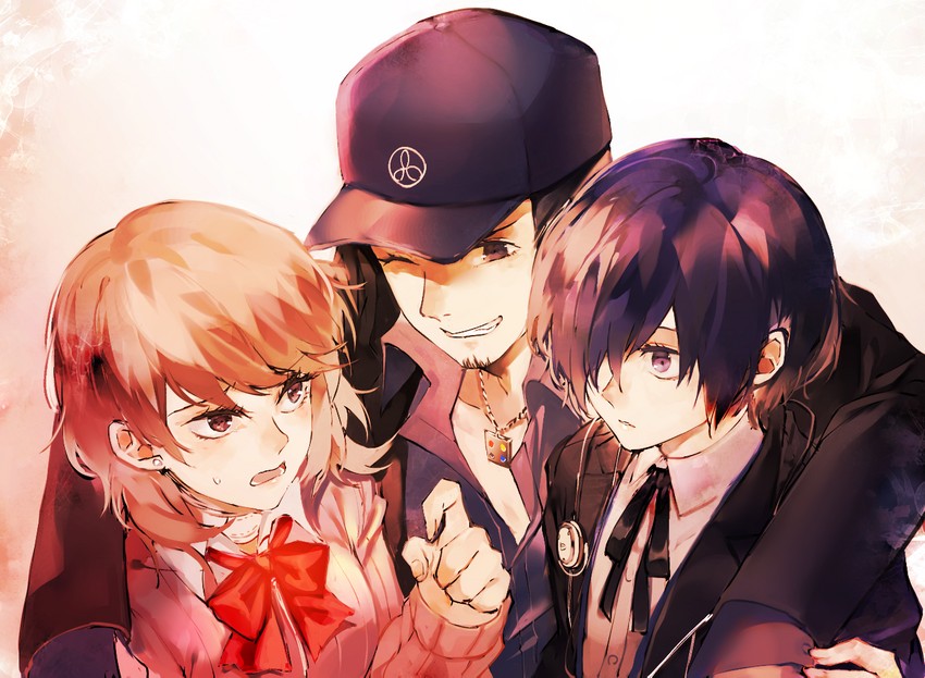 yuuki makoto, takeba yukari, and iori junpei (persona and 1 more) drawn by lor_(roasyerizyonirapi)