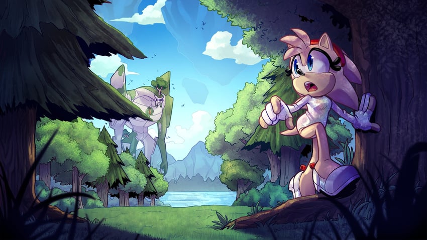 amy rose (sonic and 1 more) drawn by aideneye99