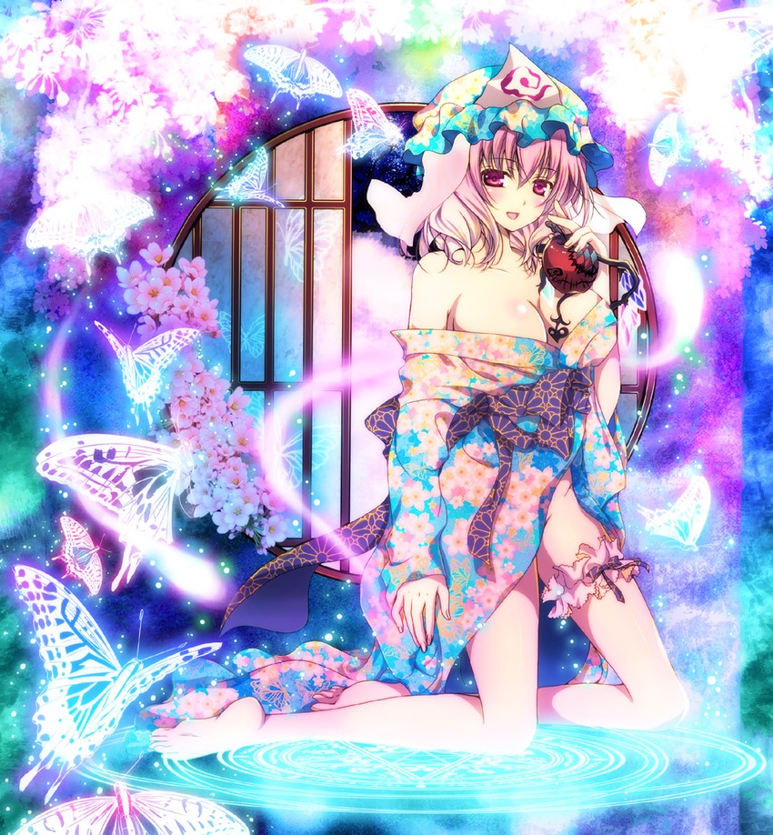 saigyouji yuyuko (touhou) drawn by pekopokox