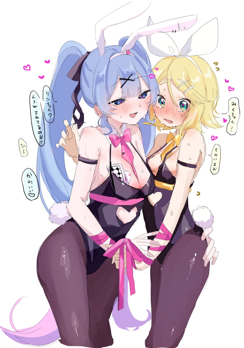 hatsune miku and kagamine rin (vocaloid and 1 more) drawn by emi537469