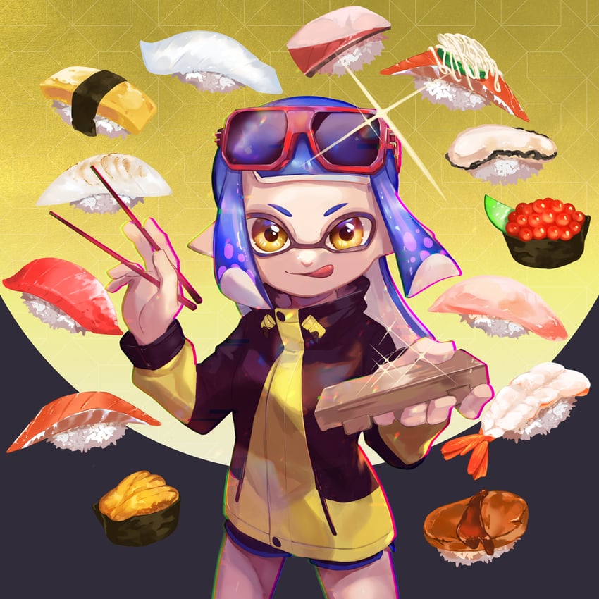 inkling player character and inkling girl (splatoon) drawn by yamagishi_chihiro