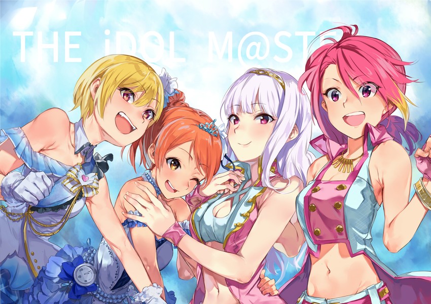 shijou takane, hojo karen, saijo juri, and maihama ayumu (idolmaster and 3 more) drawn by geregere_(lantern)